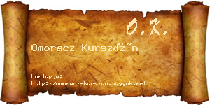 Omoracz Kurszán névjegykártya